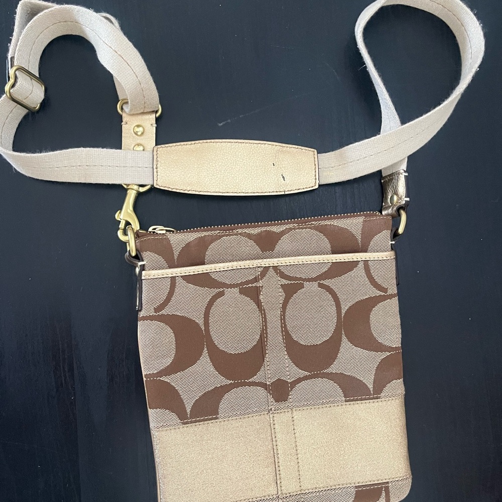 Coach Brown and Tan Crossbody Bag